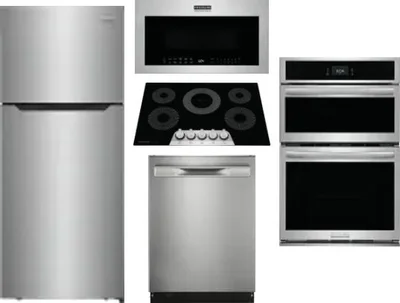 5 Piece Package Includes Refrigerator, Cooktop, Wall Oven, Microwave And Dishwasher