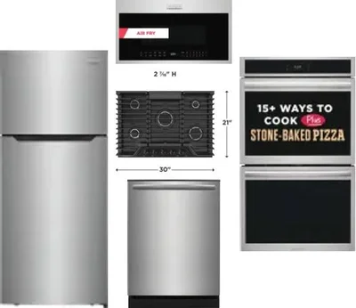 5 Piece Package Includes Refrigerator, Cooktop, Wall Oven, Microwave And Dishwasher