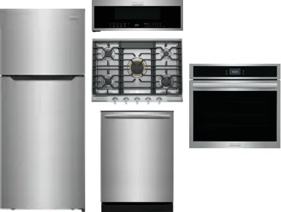 5 Piece Package Includes Refrigerator, Cooktop, Wall Oven, Microwave And Dishwasher