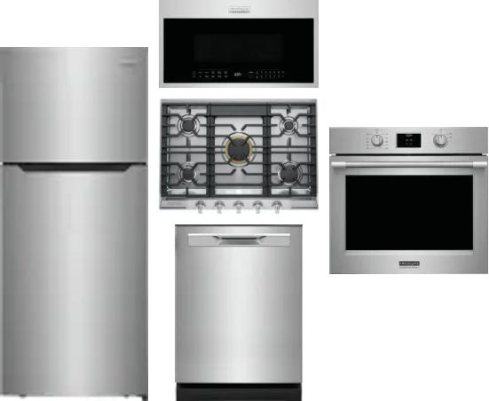 5 Piece Package Includes Refrigerator, Cooktop, Wall Oven, Microwave And Dishwasher