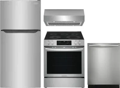 4 Piece Package Includes Refrigerator, Range, Hood And Dishwasher