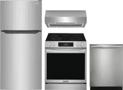 4 Piece Package Includes Refrigerator, Range, Hood And Dishwasher