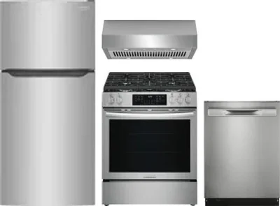 4 Piece Package Includes Refrigerator, Range, Hood And Dishwasher