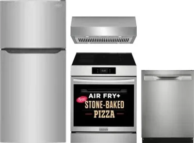 4 Piece Package Includes Refrigerator, Range, Hood And Dishwasher