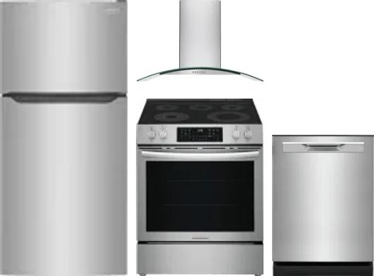 4 Piece Package Includes Refrigerator, Range, Hood And Dishwasher