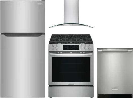 4 Piece Package Includes Refrigerator, Range, Hood And Dishwasher