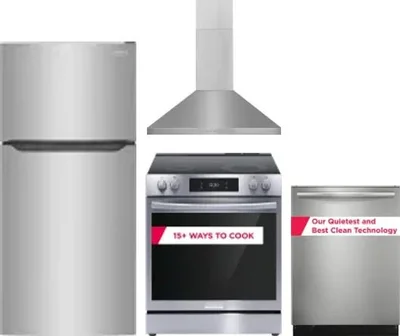 4 Piece Package Includes Refrigerator, Range, Hood And Dishwasher