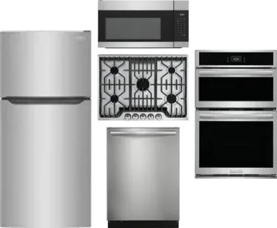 5 Piece Package Includes Refrigerator, Cooktop, Wall Oven, Microwave And Dishwasher