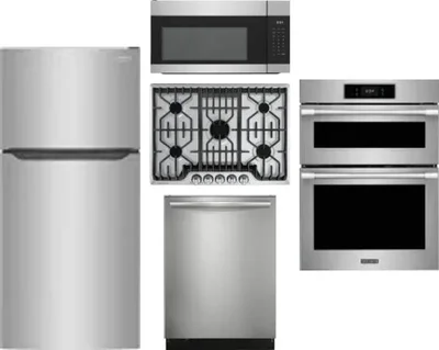 5 Piece Package Includes Refrigerator, Cooktop, Wall Oven, Microwave And Dishwasher