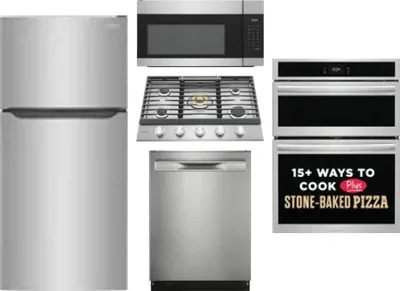5 Piece Package Includes Refrigerator, Cooktop, Wall Oven, Microwave And Dishwasher