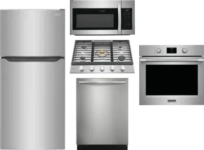 5 Piece Package Includes Refrigerator, Cooktop, Wall Oven, Microwave And Dishwasher