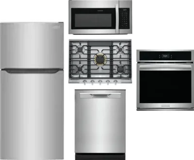 5 Piece Package Includes Refrigerator, Cooktop, Wall Oven, Microwave And Dishwasher