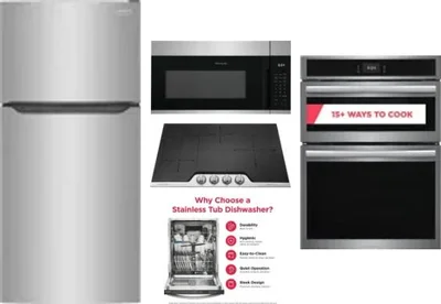 5 Piece Package Includes Refrigerator, Cooktop, Wall Oven, Microwave And Dishwasher