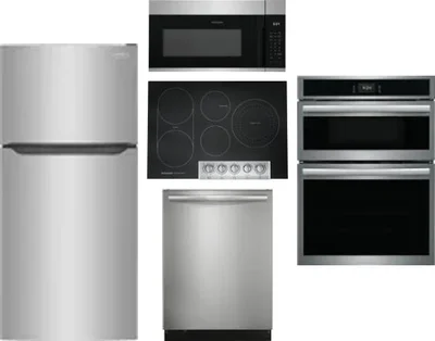 5 Piece Package Includes Refrigerator, Cooktop, Wall Oven, Microwave And Dishwasher