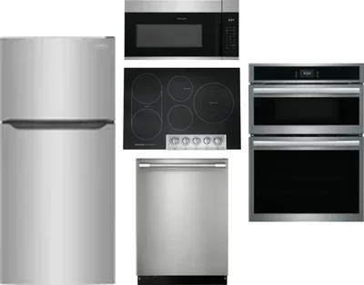 5 Piece Package Includes Refrigerator, Cooktop, Wall Oven, Microwave And Dishwasher