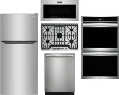 5 Piece Package Includes Refrigerator, Cooktop, Wall Oven, Microwave And Dishwasher