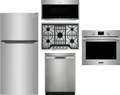5 Piece Package Includes Refrigerator, Cooktop, Wall Oven, Microwave And Dishwasher
