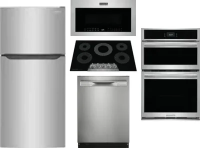 5 Piece Package Includes Refrigerator, Cooktop, Wall Oven, Microwave And Dishwasher