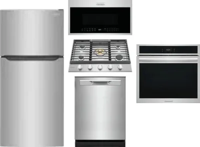 5 Piece Package Includes Refrigerator, Cooktop, Wall Oven, Microwave And Dishwasher
