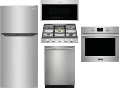 5 Piece Package Includes Refrigerator, Cooktop, Wall Oven, Microwave And Dishwasher