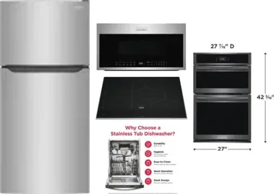5 Piece Package Includes Refrigerator, Cooktop, Wall Oven, Microwave And Dishwasher