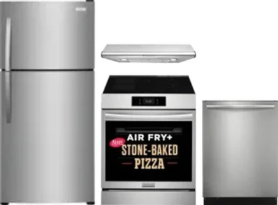 4 Piece Package Includes Refrigerator, Range, Hood And Dishwasher