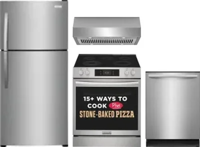 4 Piece Package Includes Refrigerator, Range, Hood And Dishwasher