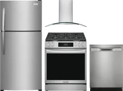 4 Piece Package Includes Refrigerator, Range, Hood And Dishwasher
