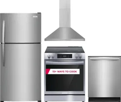 4 Piece Package Includes Refrigerator, Range, Hood And Dishwasher