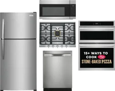 5 Piece Package Includes Refrigerator, Cooktop, Wall Oven, Microwave And Dishwasher