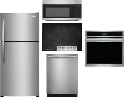 5 Piece Package Includes Refrigerator, Cooktop, Wall Oven, Microwave And Dishwasher