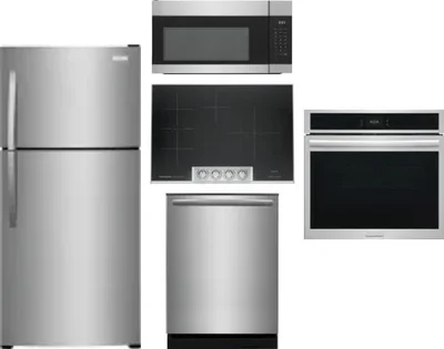 5 Piece Package Includes Refrigerator, Cooktop, Wall Oven, Microwave And Dishwasher