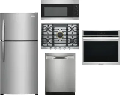 5 Piece Package Includes Refrigerator, Cooktop, Wall Oven, Microwave And Dishwasher