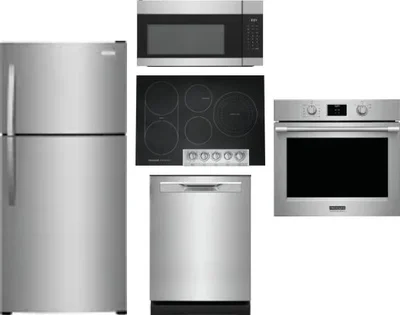 5 Piece Package Includes Refrigerator, Cooktop, Wall Oven, Microwave And Dishwasher