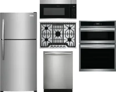 5 Piece Package Includes Refrigerator, Cooktop, Wall Oven, Microwave And Dishwasher