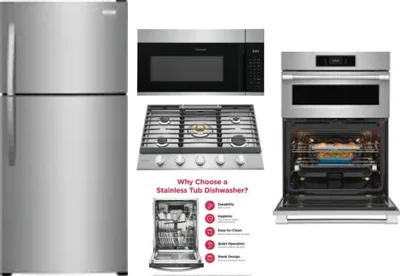 5 Piece Package Includes Refrigerator, Cooktop, Wall Oven, Microwave And Dishwasher