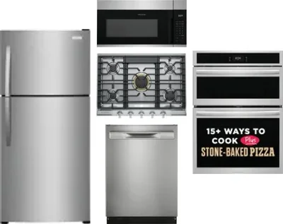 5 Piece Package Includes Refrigerator, Cooktop, Wall Oven, Microwave And Dishwasher