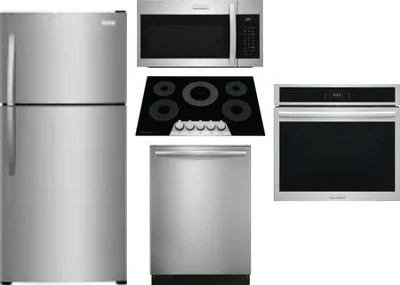5 Piece Package Includes Refrigerator, Cooktop, Wall Oven, Microwave And Dishwasher