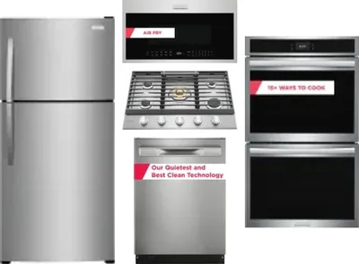 5 Piece Package Includes Refrigerator, Cooktop, Wall Oven, Microwave And Dishwasher