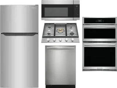 5 Piece Package Includes Refrigerator, Cooktop, Wall Oven, Microwave And Dishwasher
