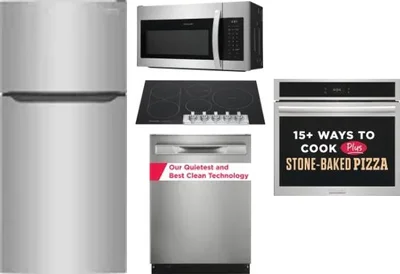 5 Piece Package Includes Refrigerator, Cooktop, Wall Oven, Microwave And Dishwasher