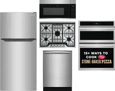 5 Piece Package Includes Refrigerator, Cooktop, Wall Oven, Microwave And Dishwasher