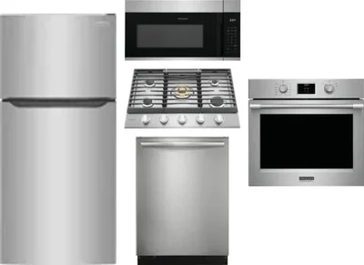 5 Piece Package Includes Refrigerator, Cooktop, Wall Oven, Microwave And Dishwasher