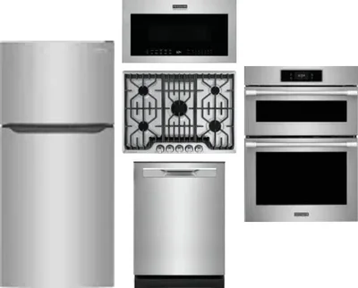 5 Piece Package Includes Refrigerator, Cooktop, Wall Oven, Microwave And Dishwasher