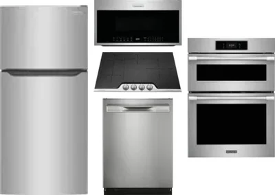 5 Piece Package Includes Refrigerator, Cooktop, Wall Oven, Microwave And Dishwasher