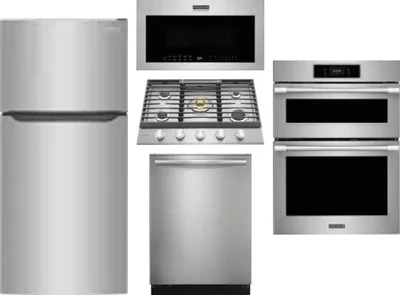5 Piece Package Includes Refrigerator, Cooktop, Wall Oven, Microwave And Dishwasher