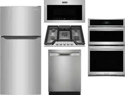 5 Piece Package Includes Refrigerator, Cooktop, Wall Oven, Microwave And Dishwasher