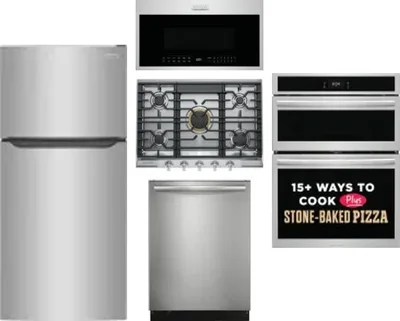 5 Piece Package Includes Refrigerator, Cooktop, Wall Oven, Microwave And Dishwasher