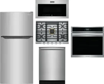 5 Piece Package Includes Refrigerator, Cooktop, Wall Oven, Microwave And Dishwasher