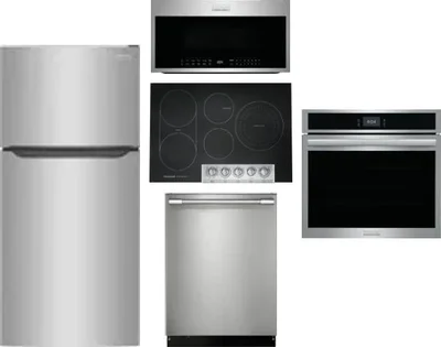 5 Piece Package Includes Refrigerator, Cooktop, Wall Oven, Microwave And Dishwasher